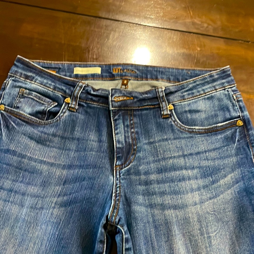 Kut from the Kloth jeans. Size 8.  Straight leg with frayed hem.  Worn once.